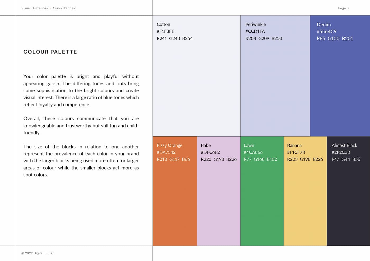 colour palette in brand guidelines